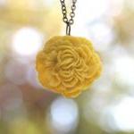 Mustard Yellow Peony Flower Necklace // Bridesmaid..