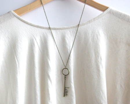 Love Key Letter Necklace // Bridesmaid Gifts // Bridesmaid Necklaces