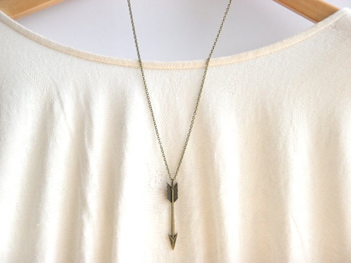 Chevron Arrow Necklace // Tribal Aztec Necklace // Hunger Games Necklace // Long Layering Necklace // Bridesmaid Gifts 
